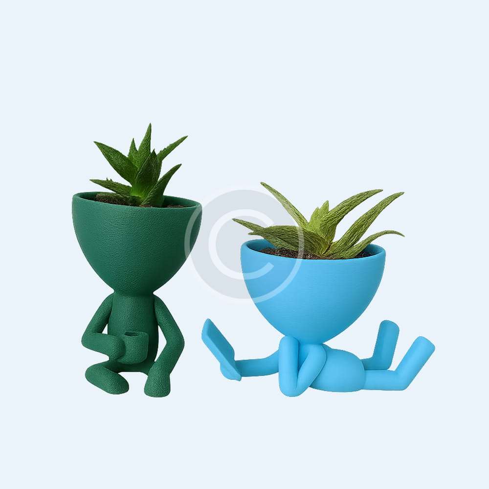 Playful character plant pots - Set of 2 - Image 2